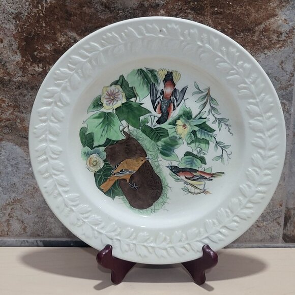 VTG Adams England Audubon Birds of America Baltimore Oriole Decorative Plate Blu - Picture 11 of 13